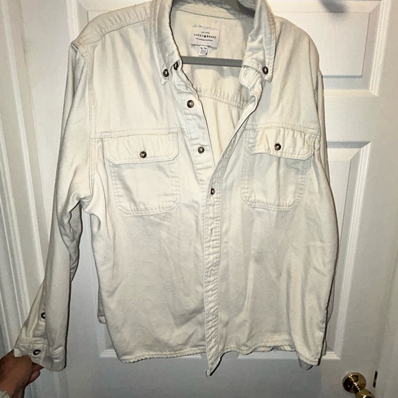 Lucky Brand Tops - Lucky Brand Off-White Button-Up Utility Shirt Jacket